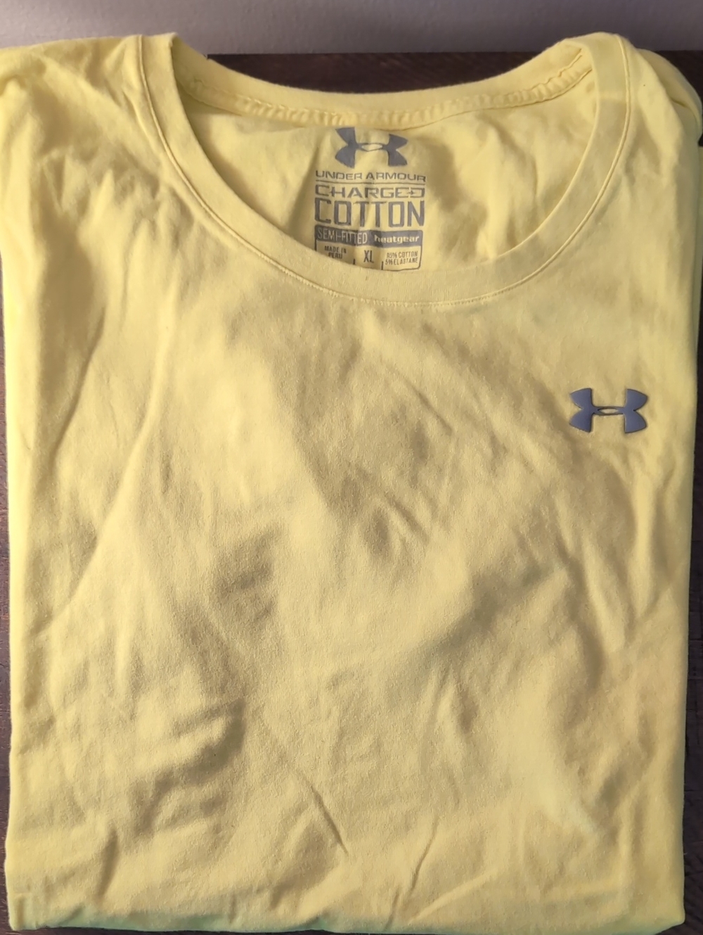 Under Armour Yellow Short Sleeve Charged Cotton Crew Tee